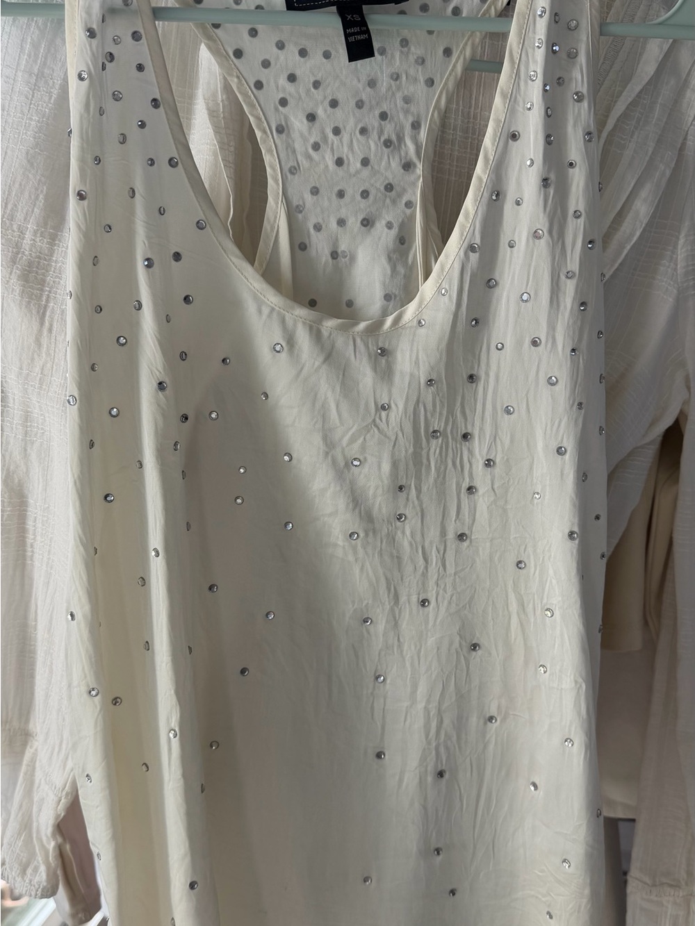 Jessica Simpson Ivory Studded Racerback Tank Top